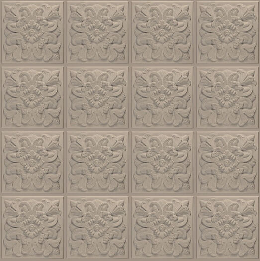 Florentine Ceiling Tile - Latte Pattern