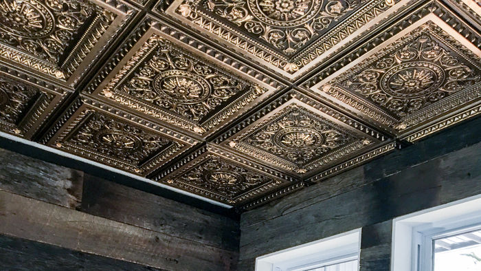 Milan Ceiling Tile Antique Silver