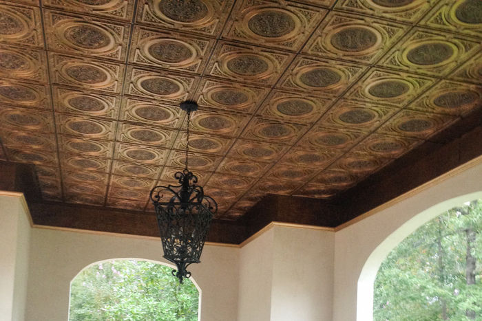 Antique Copper Decorative Ceiling Tile Installatoin
