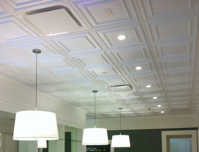 Finished Ceiling Tile Project using Cambridge Tiles