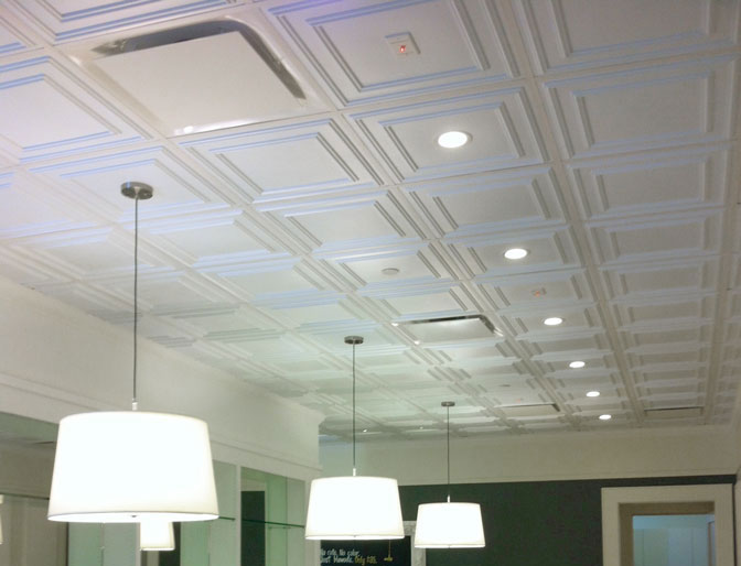 Cambridge | Direct Mount Ceiling Tiles | White