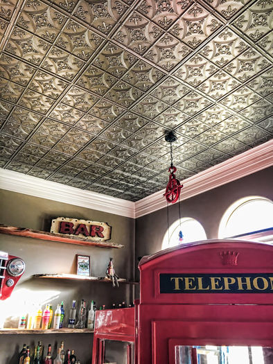 Decorative Ceiling Tiles in a Ceiling Grid