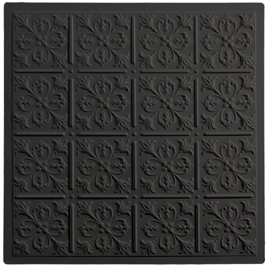 Fleur-de-lis Black Ceiling Tile