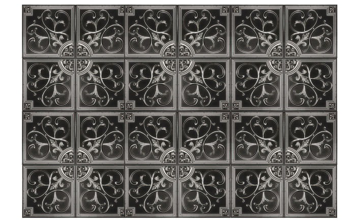 Florence Antique Silver Ceiling Tile in Grid