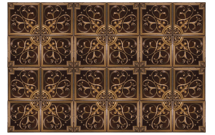 Antique Gold Florence Ceiling tile in a Grid