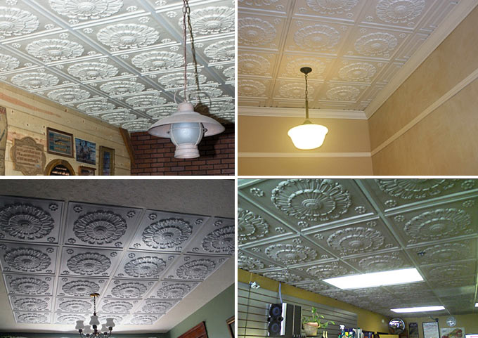 Installed Pictures of Medallion Ceiling Tile
