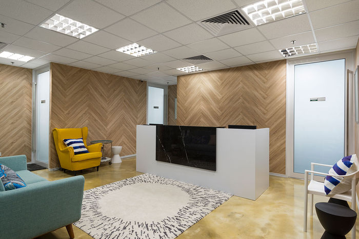 2x4 Mineral Fiber Tile in Reception Area