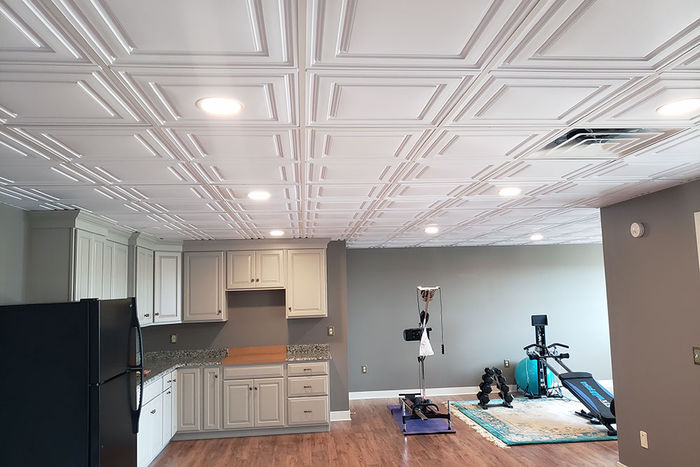 Stratford Ceiling Tiles used in a Basement