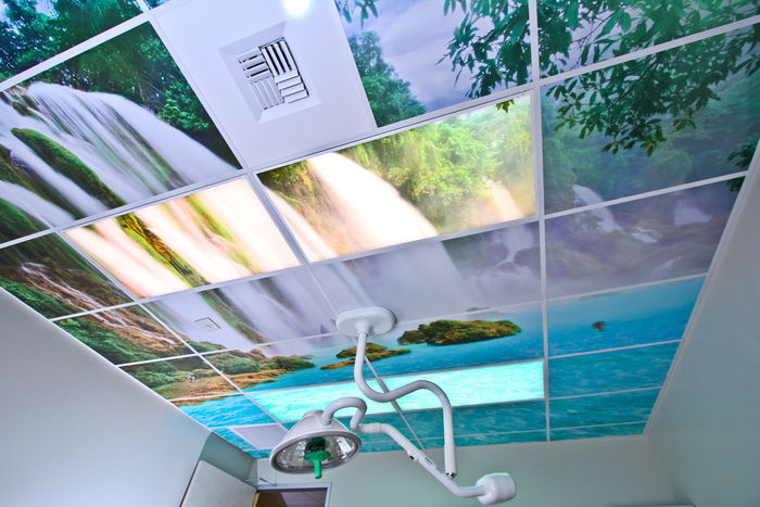 Waterfall used as a Medical Office Ceiling Tile