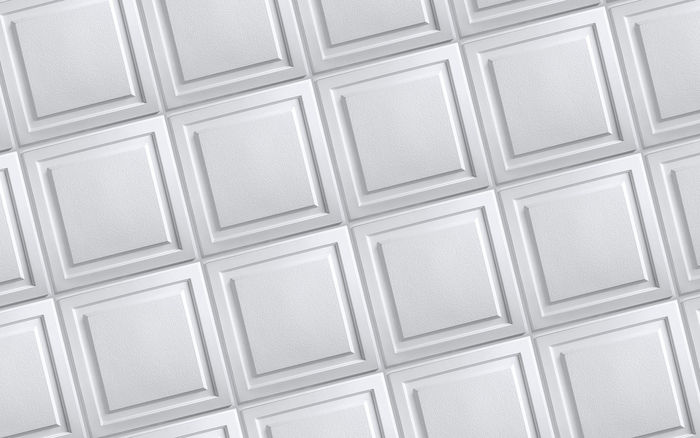 2x2 White Ceiling Tiles in a Grid