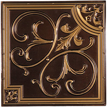 Florence Ceiling Tile Antique Gold - Box of 10