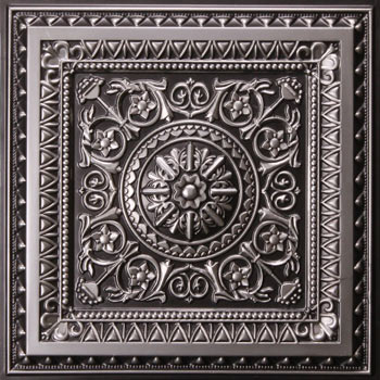 Milan Ceiling Tile Antique Silver - Box of 12
