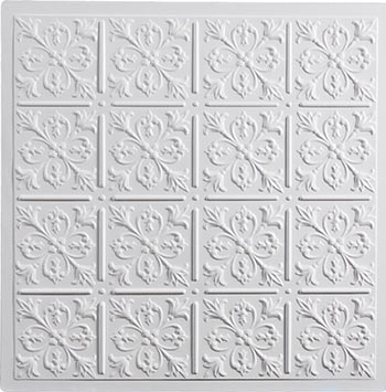 Fleur-de-lis Ceiling Tile - White